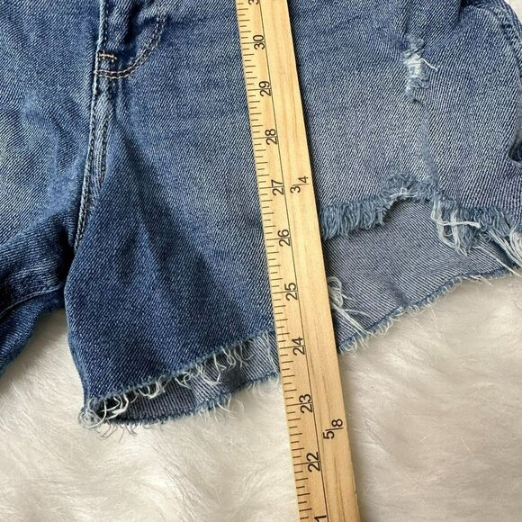 Hollister Sz 26 LOT of 2 Denim Cut-Off Shorts High Waisted Black / Med Blue - Picture 7 of 16